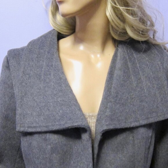 BABATON ARITZIA The CONNOR Coat Italian Grey Wool Belted Minimalist M - Picture 2 of 9